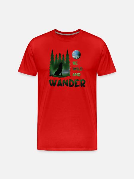 Be wild and wander Wolf - Men's Premium Organic T-Shirt - red