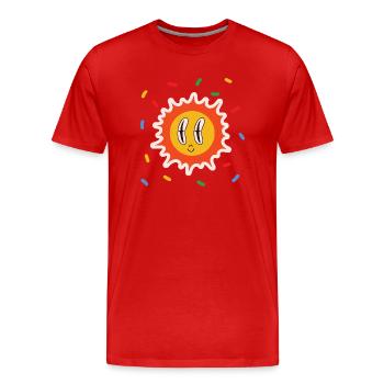 Trippy Sun - T-shirt bio Premium Homme - rouge - Devant - Damien (186cm)