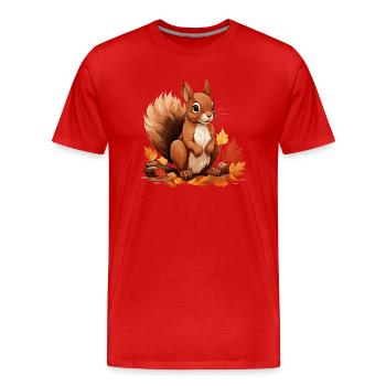 little squirrel - Men's Premium Organic T-Shirt - red - Front - Damien (186cm)