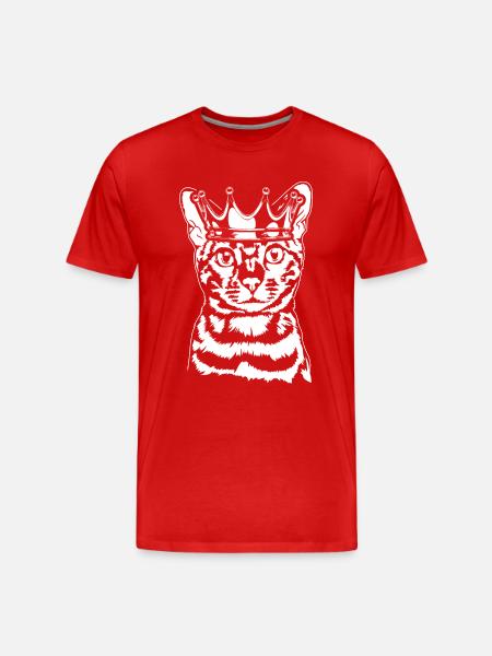 Bengal Cat Crown Cat Stamtavla Cat Wilsigns - Organic T-shirt Ekologisk premium-T-shirt herr - röd