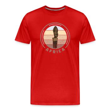 Afor Comb Care Hairstyle Afro History Africa Pic - Men's Premium Organic T-Shirt - red - Front - Damien (186cm)