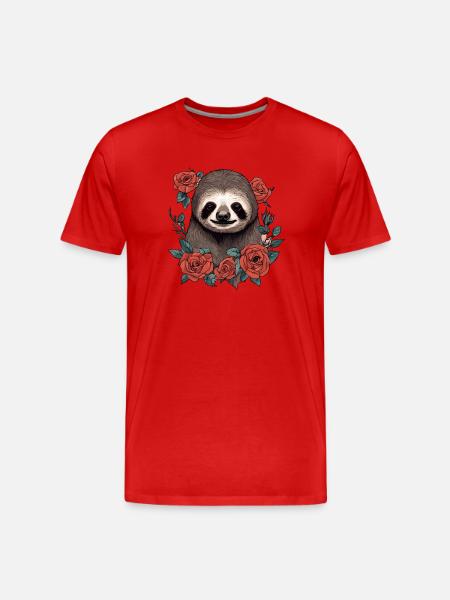 Sloth - Men's Premium Organic T-Shirt - red