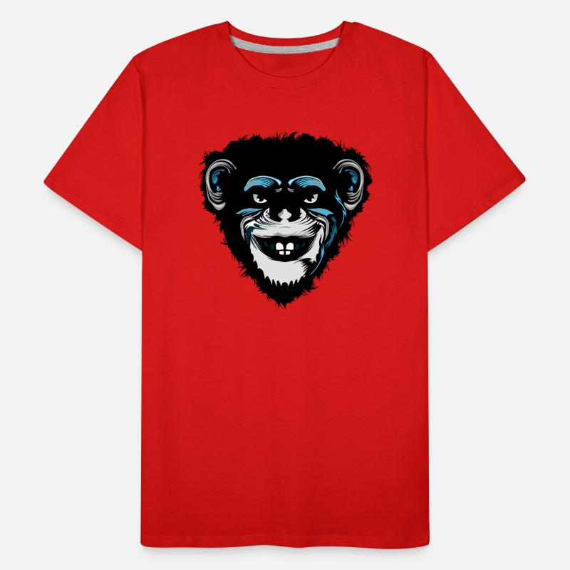 head monkey chimpanzee macaque drawing 709 A Men's Premium Organic T-Shirt