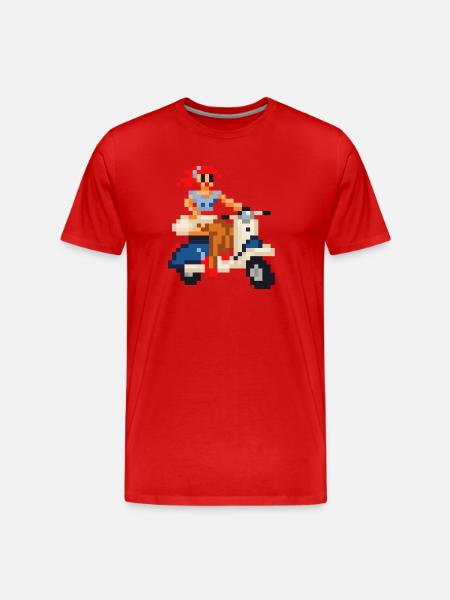 pixel pinup: scooter - Männer Premium Bio T-Shirt - Rot