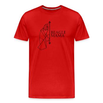 Maman Beagle - T-shirt bio Premium Homme - rouge - Devant - Damien (186cm)