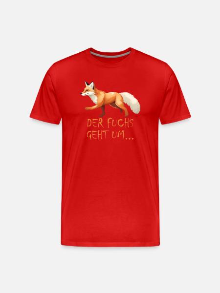 Der Fuchs geht um - Männer Premium Bio T-Shirt - Rot