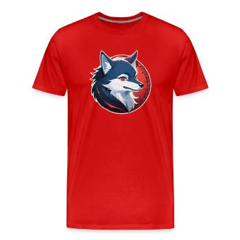 Wolf Tattoo - Men's Premium Organic T-Shirt - red - Front - Damien (186cm)