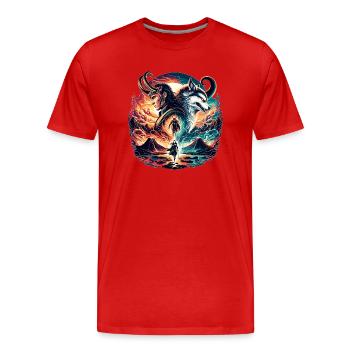 Le choc des dieux de Midgard - Vikings Fantasy - T-shirt bio Premium Homme - rouge - Devant - Damien (186cm)