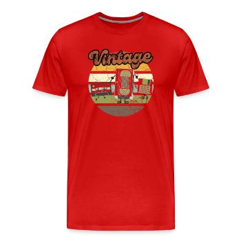 Vintage-DVD-Audiokassette - Männer Premium Bio T-Shirt - Rot - Vorne - Damien (186cm)
