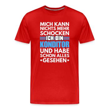 Nicht schockbarer Konditor - Männer Premium Bio T-Shirt - Rot - Vorne - Damien (186cm)