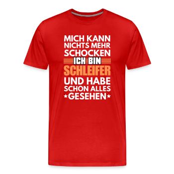 Nicht schockbarer Schleifer - Männer Premium Bio T-Shirt - Rot - Vorne - Damien (186cm)
