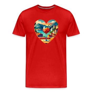 Drink Sommer Urlaub Liebe Traum Shirt Geschenk - Männer Premium Bio T-Shirt - Rot - Vorne - Damien (186cm)