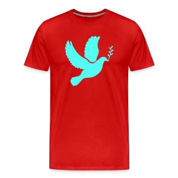 Colombe de la paix - T-shirt bio Premium Homme - rouge - Devant - Damien (186cm)