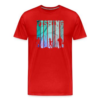 fisch, fisch, angeln, see, meer, angeln, fauna, exotisch - Männer Premium Bio T-Shirt - Rot - Vorne - Damien (186cm)