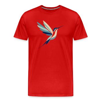 Colibri en vol - T-shirt bio Premium Homme - rouge - Devant - Damien (186cm)