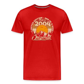 Made in 2004 Geburtstagsgeschenk 2004 Retro 2004 - Männer Premium Bio T-Shirt - Rot - Vorne - Damien (186cm)