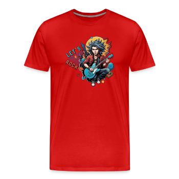 Faisons du rock - T-shirt bio Premium Homme - rouge - Devant - Damien (186cm)
