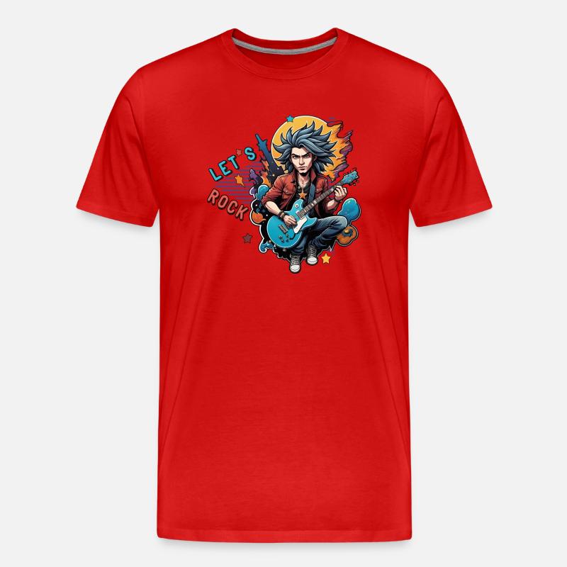 Let's Rock - Männer Premium Bio T-Shirt - Rot