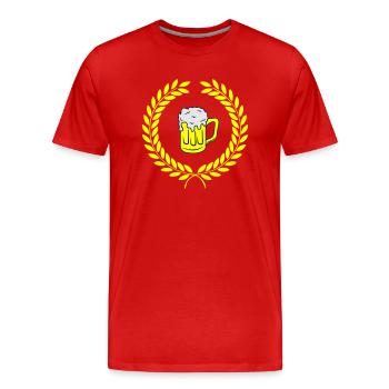 Armoiries de la bière - T-shirt bio Premium Homme - rouge - Devant - Damien (186cm)