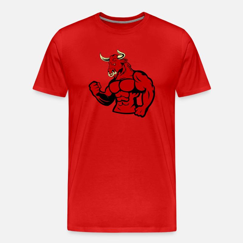 bull - Men's Premium Organic T-Shirt - red