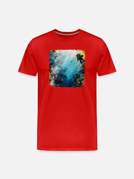 Diving is a passion - Men's Premium Organic T-Shirt - red