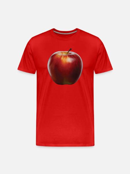 Apfel Frucht Geschenk - Männer Premium Bio T-Shirt - Rot