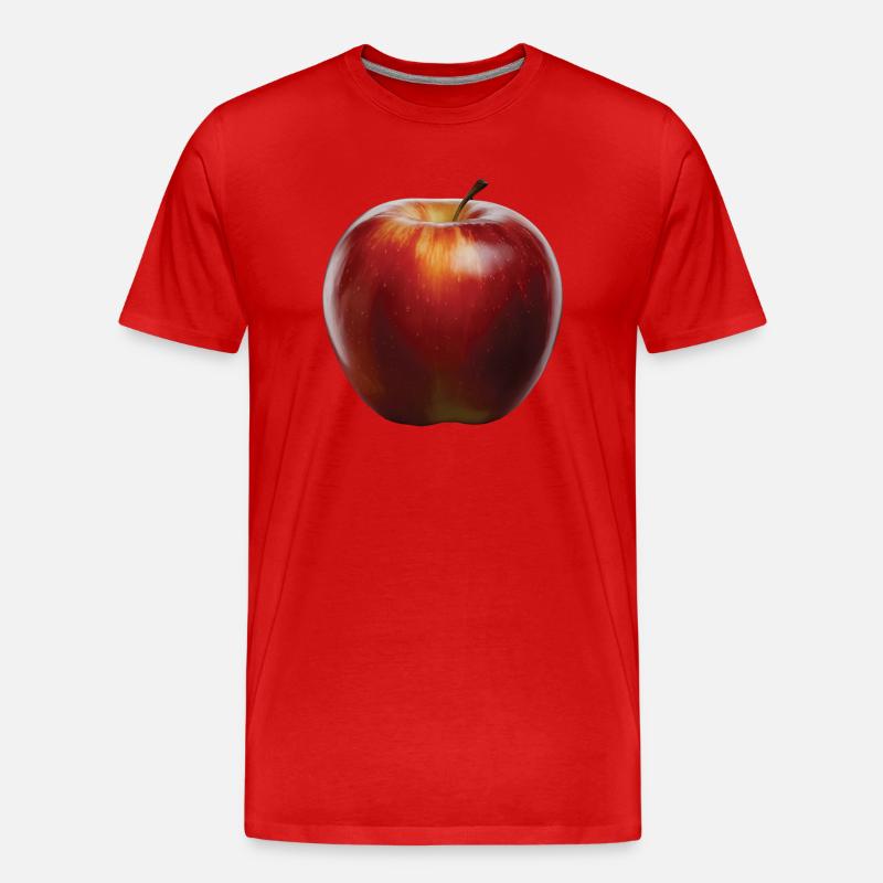 Apfel Frucht Geschenk - Männer Premium Bio T-Shirt - Rot