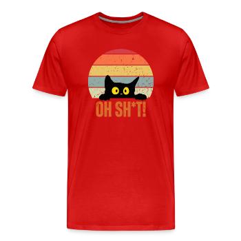 Shocking Cat - Men's Premium Organic T-Shirt - red - Front - Damien (186cm)