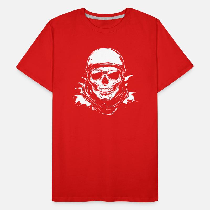Biker Skull Motorcycle Gift Men's Premium Organic T-Shirt