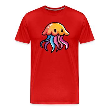 qualle - Männer Premium Bio T-Shirt - Rot - Vorne - Damien (186cm)