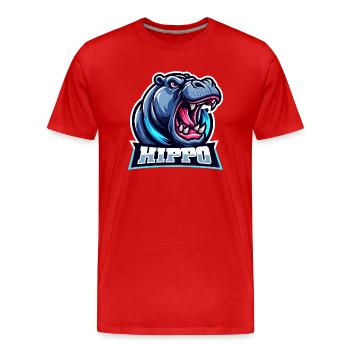 Hippopotamus - Men's Premium Organic T-Shirt - red - Front - Damien (186cm)