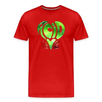 Acid Love Graphic - Men's Premium Organic T-Shirt - red - Front - Damien (186cm)