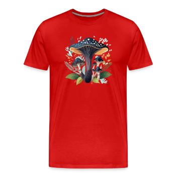 Champignon fantaisie - T-shirt bio Premium Homme - rouge - Devant - Damien (186cm)