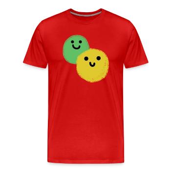 Zwei Bälle - Männer Premium Bio T-Shirt - Rot - Vorne - Damien (186cm)