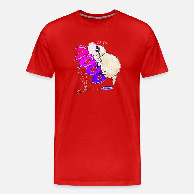 Wolly Sheepling 1000 Abonnenten - Männer Premium Bio T-Shirt - Rot