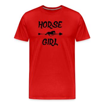 Horse Sport Dressage Show Jumping - Men's Premium Organic T-Shirt - red - Front - Damien (186cm)