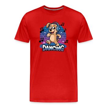 Dancing dog - Men's Premium Organic T-Shirt - red - Front - Damien (186cm)