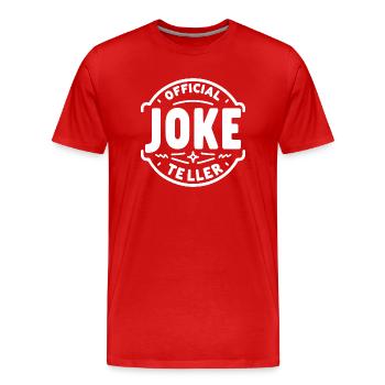 Offizieller Witzerzähler - Männer Premium Bio T-Shirt - Rot - Vorne - Damien (186cm)