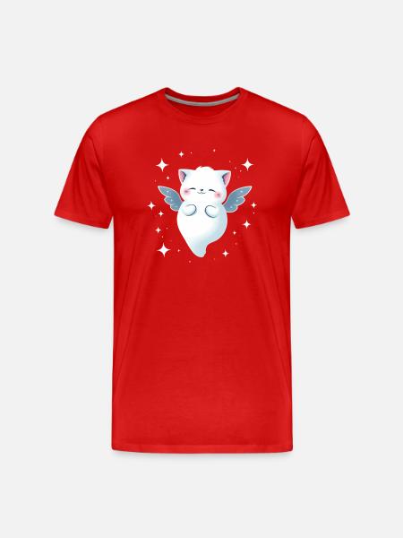 Schnurrend engelhaft - Männer Premium Bio T-Shirt - Rot