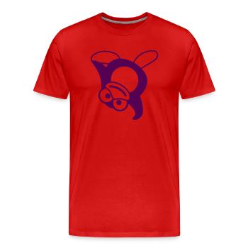 Pingouin Breakdance Danse Poirier Fête DJ Musique - T-shirt bio Premium Homme - rouge - Devant - Damien (186cm)