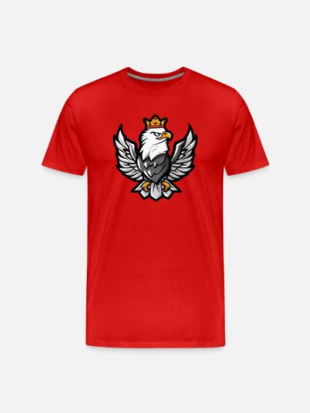 Aigle Cartoon Couronne - T-shirt bio Premium Homme - rouge