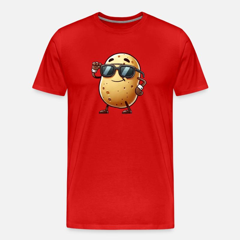 Kartoffel Comic - Männer Premium Bio T-Shirt - Rot