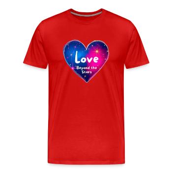 Liebe jenseits der Sterne Herz-Design - Männer Premium Bio T-Shirt - Rot - Vorne - Damien (186cm)