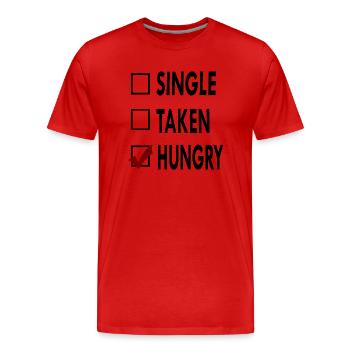 SINGLE noir blanc HUNGRY - T-shirt bio Premium Homme - rouge - Devant - Damien (186cm)