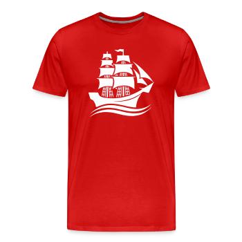 schiff 1 - Männer Premium Bio T-Shirt - Rot - Vorne - Damien (186cm)