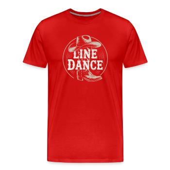 Line Dance Gruppe Training mein Tanzsport - Männer Premium Bio T-Shirt - Rot - Vorne - Damien (186cm)