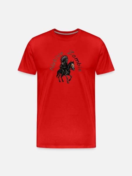 Native Zombie - Männer Premium Bio T-Shirt - Rot