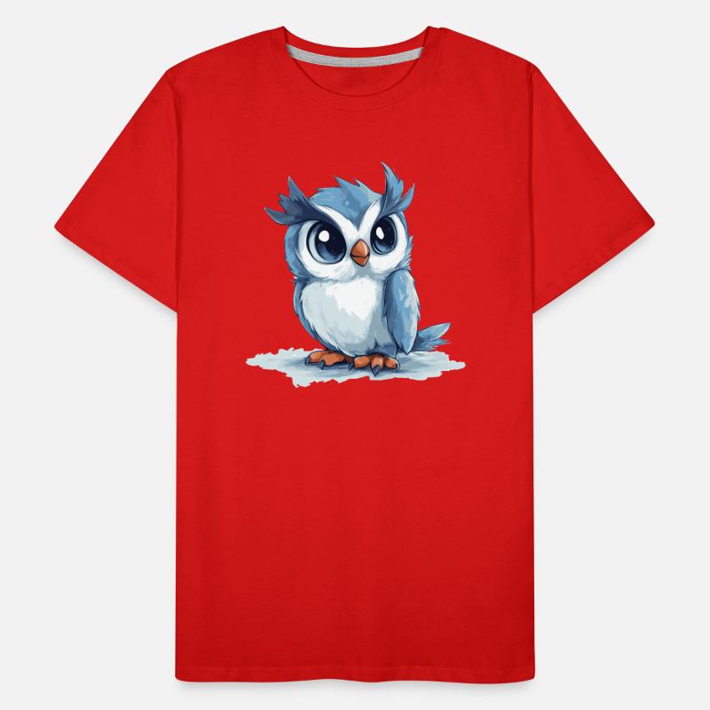 blaue Eule Männer Premium Bio T-Shirt