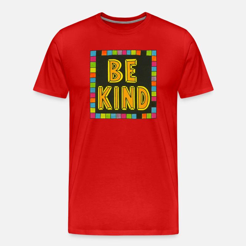 Sei freundlich Regenbogen-Block - Männer Premium Bio T-Shirt - Rot