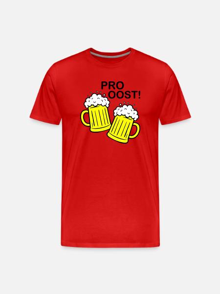 Bier Anstossen Prost - Männer Premium Bio T-Shirt - Rot